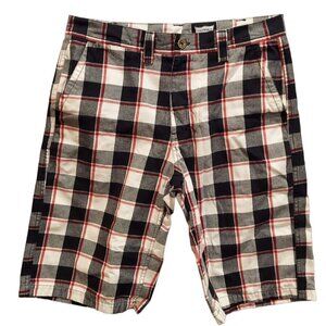 Freeworld Shorts Men's Size 32 Black Plaid Flat Front Casual Golf Skater Casual